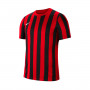 Kinderen gestreept Division IV s/s-Universiteit rood-Zwart-Wit