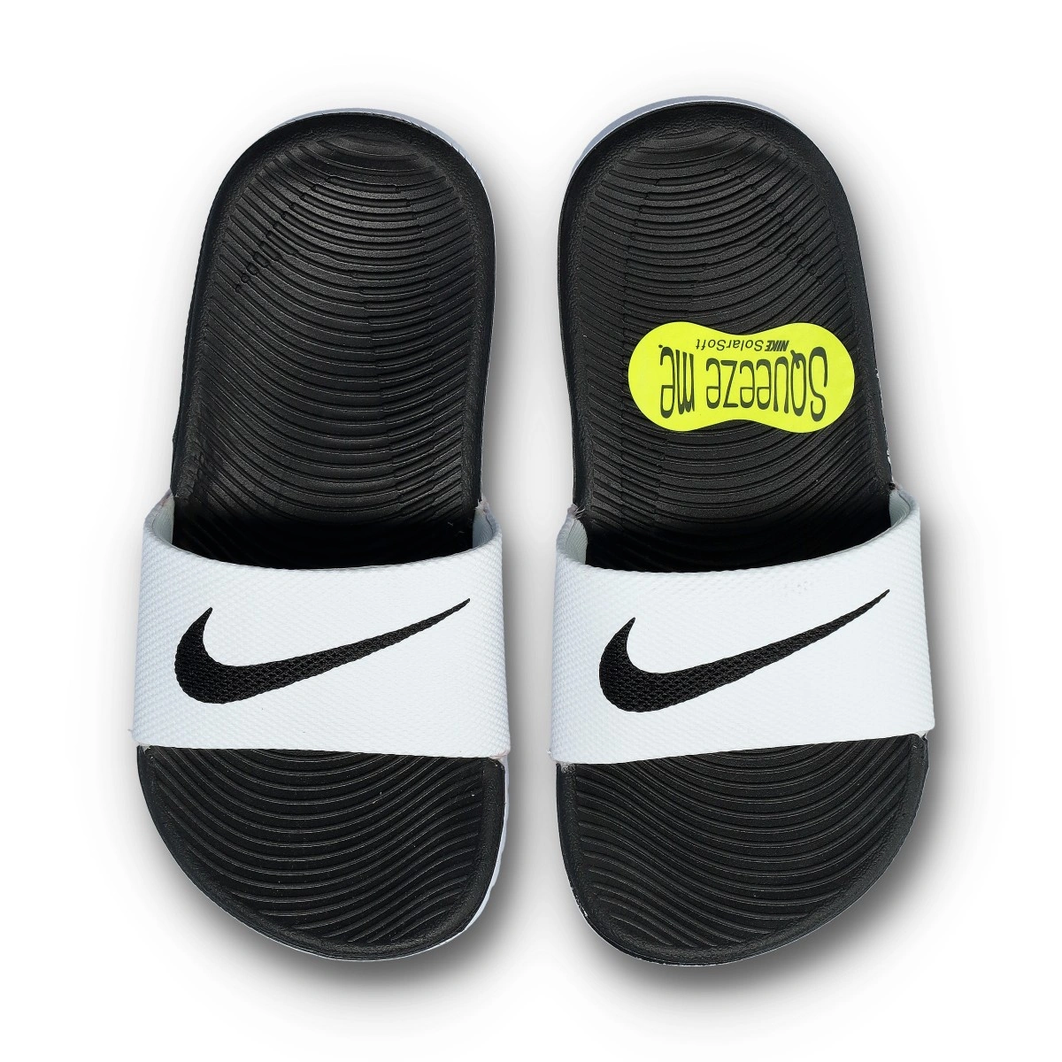 Nike - Teenslippers Kawa Slide Niño, Unisex, Wit-Zwart, 7Y