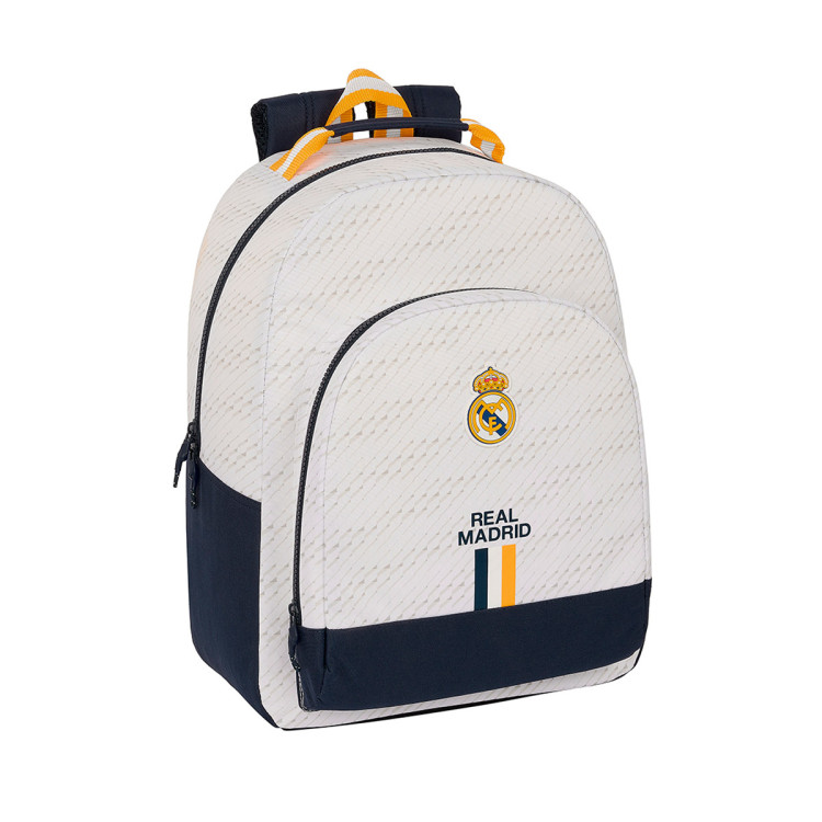 Voetbal Fan Accessoires Real Madrid Officiële Rugzak - Polyester, 43x30x14 Cm, 1 Hoofdvak 1 Zak, Verstelbare Banden Gelicentieerd Voetbal Merchandise