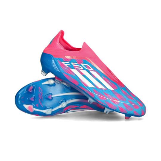 Voetbalschoenen adidas F50 Elite LL FG Zonne-blauw-wit-zonne-roze