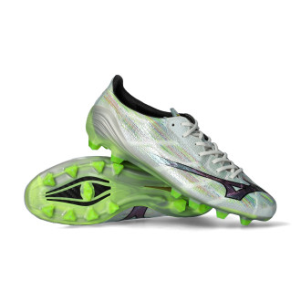 MIzuno Alpha II Elite FG Wit-zilver iriserend-zwart