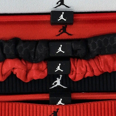 Jordan Elastic Sport Haarelastiekjes met Gemengde Breedte 8 Pk Lint