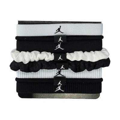 Jordan Elastic Sport Haarelastiekjes met Gemengde Breedte 8 Pk Lint