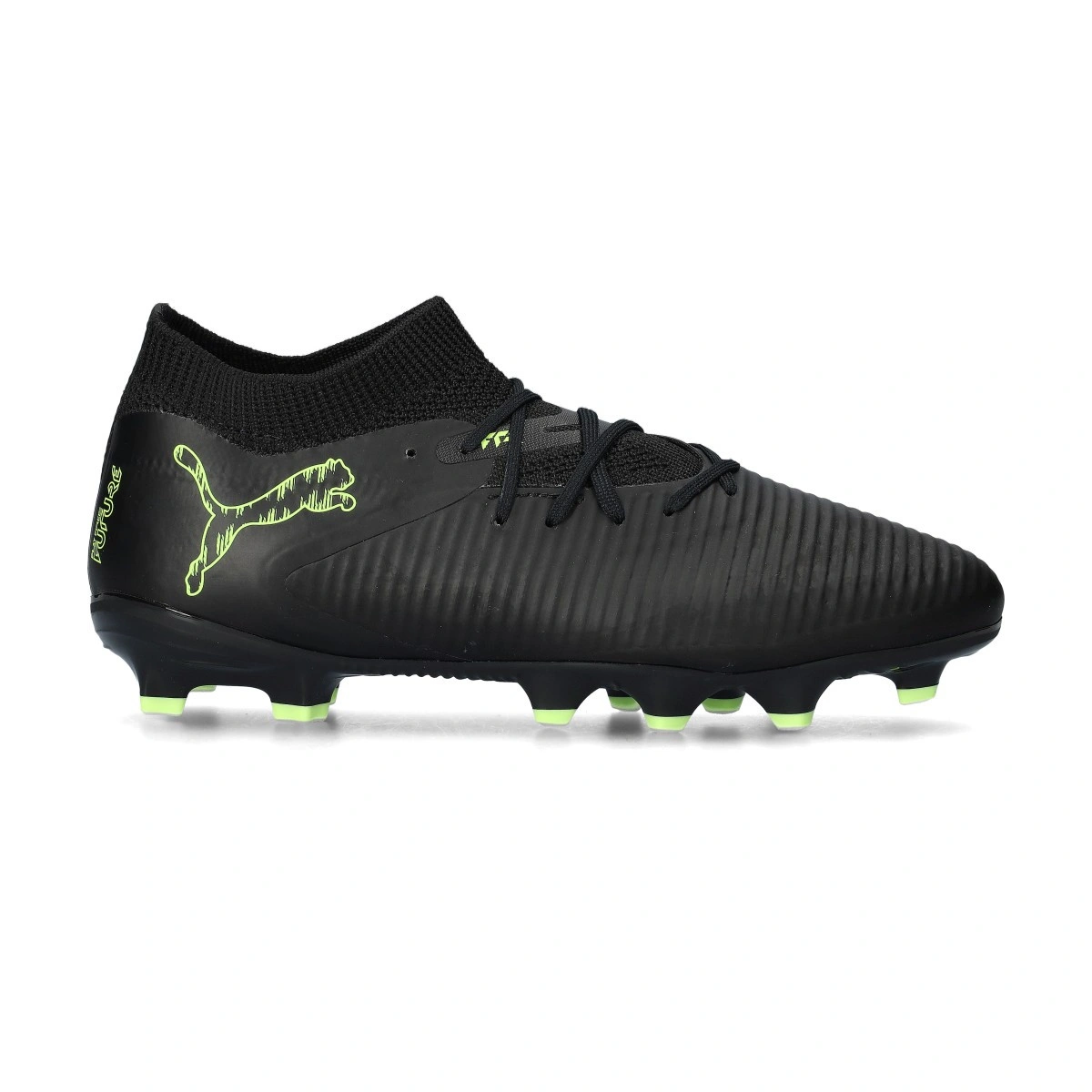 Puma - Voetbalschoenen Kinderen Future 8 Pro FG/ AG, Unisex, Zwart-Fizzy Lichtgroen Terrein, 11.5