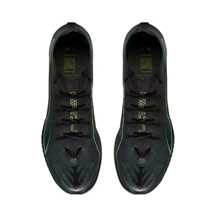 bota-puma-ultra-6-pro-cage-turf-black-fizzy-light-green-terrain-4
