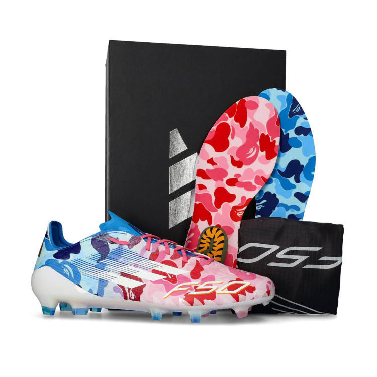Voetbalschoenen adidas F50 Elite FG Bape Helder roze-wit-ijsblauw