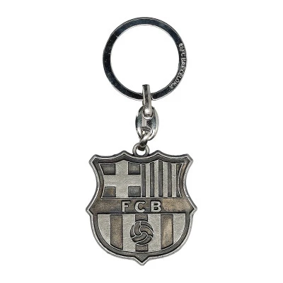 Fcb Zilver embossed kuif Sleutelhanger