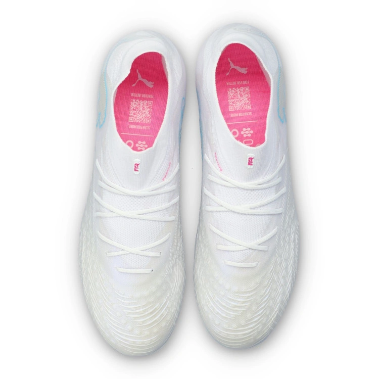 bota-puma-future-9-ultimate-white-mg-white-luminous-blue-pink-5