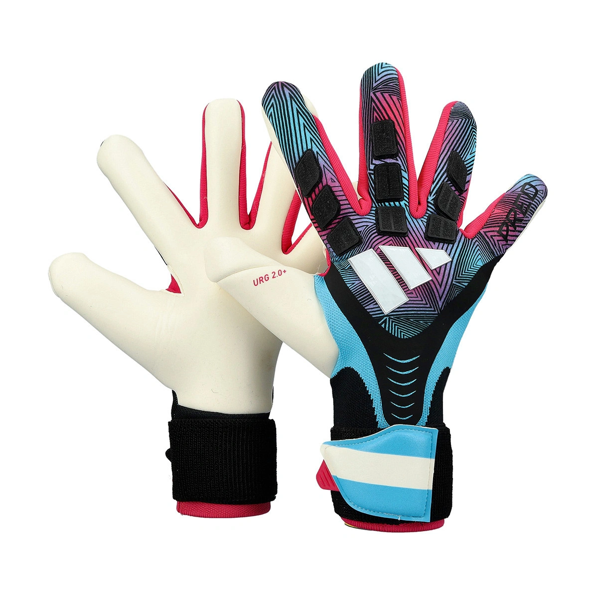adidas - Keepershandschoen Predator Pro Strap, Unisex, Black-Bright cyan-Magenta, 10,5